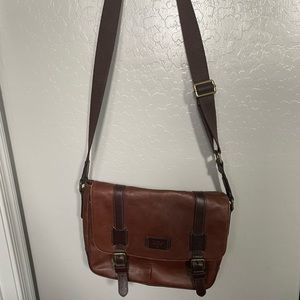 Mens leather fossil satchel bag